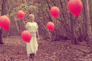 Balloons and lady